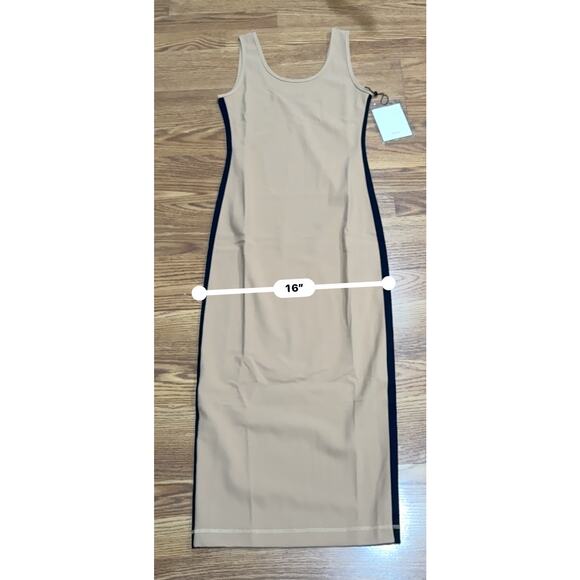 WARDROBE.NYC bodycon tan  and black Sport Midi Dress size small - Picture 7 of 13